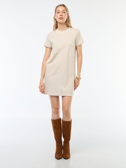 Abito corto in maglia soffice a coste - Kiabi