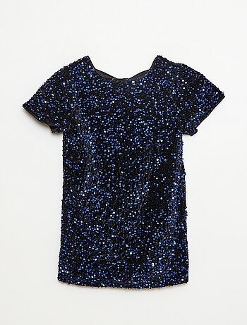 Abito corto in velluto con paillettes