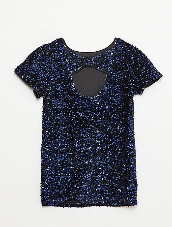 Abito corto in velluto con paillettes