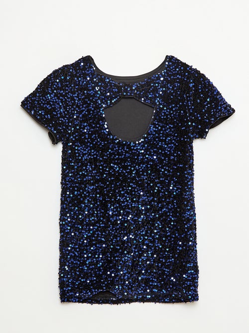 Abito corto in velluto con paillettes - Kiabi