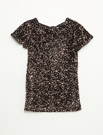 Abito corto in velluto con paillettes