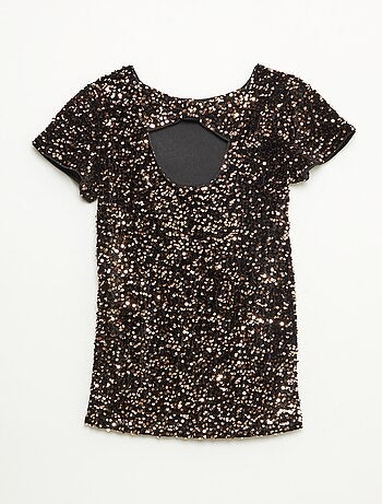 Abito corto in velluto con paillettes