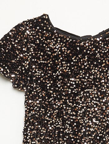 Abito corto in velluto con paillettes