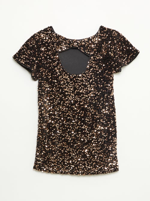 Abito corto in velluto con paillettes - Kiabi