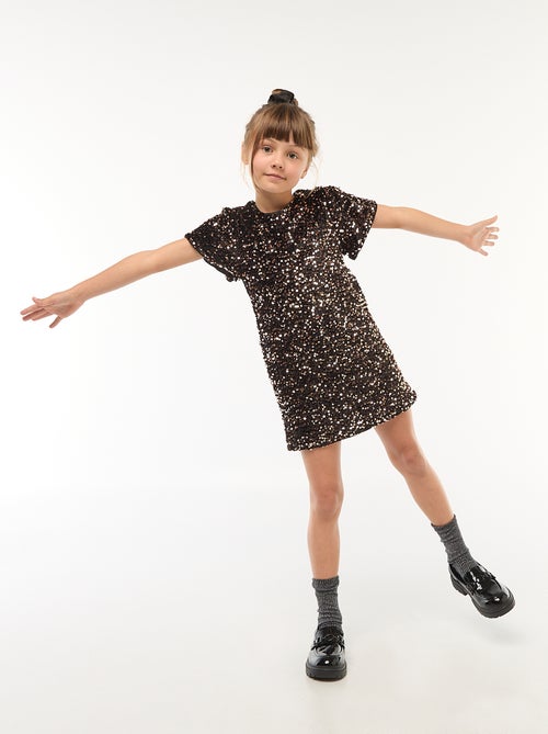 Abito corto in velluto con paillettes - Kiabi