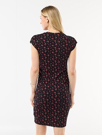 Abito corto senza maniche in tessuto a costine