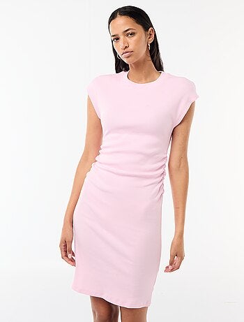 Abito corto senza maniche in tessuto a costine