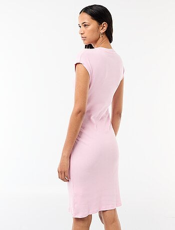 Abito corto senza maniche in tessuto a costine