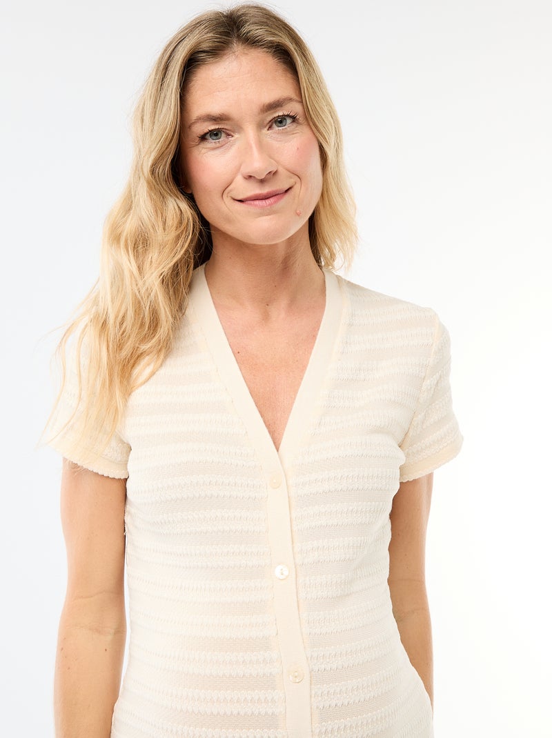 Abito da allattamento in maglia crochet Bianco - Kiabi