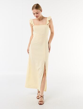 Abito da cerimonia con spalline a volant