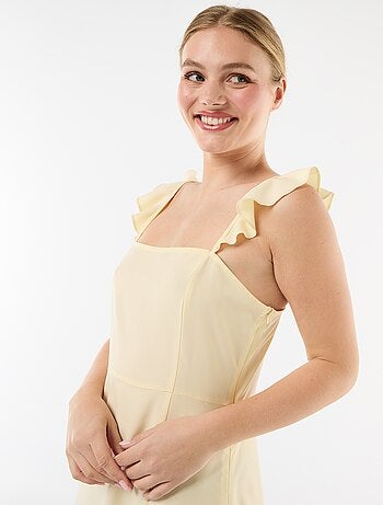 Abito da cerimonia con spalline a volant