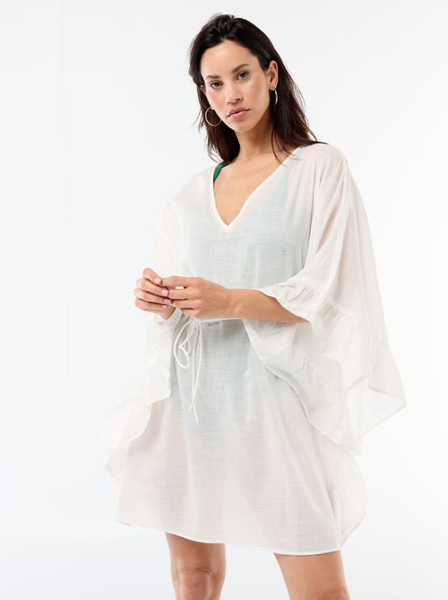 Abito da spiaggia con giromanica a volant - Kiabi