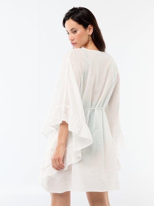 Abito da spiaggia con giromanica a volant - Kiabi