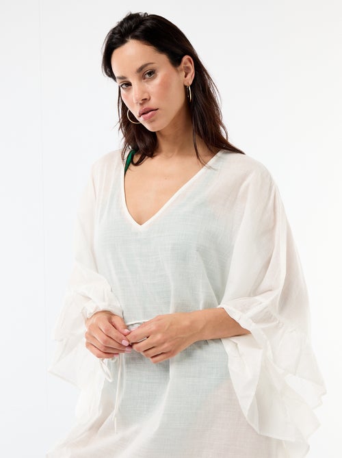 Abito da spiaggia con giromanica a volant - Kiabi