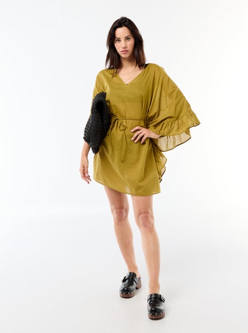 Abito da spiaggia con giromanica a volant - Kiabi