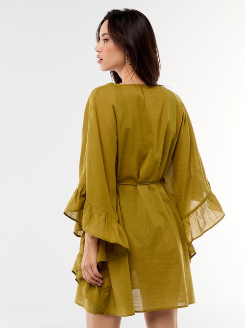 Abito da spiaggia con giromanica a volant - Kiabi