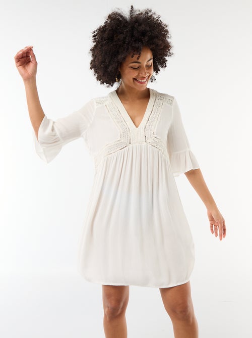 Abito da spiaggia in maglia crêpe e macramè - Kiabi