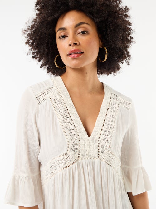 Abito da spiaggia in maglia crêpe e macramè - Kiabi