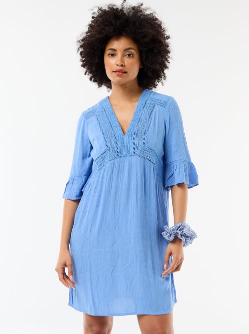 Abito da spiaggia in maglia crêpe e macramè - Kiabi