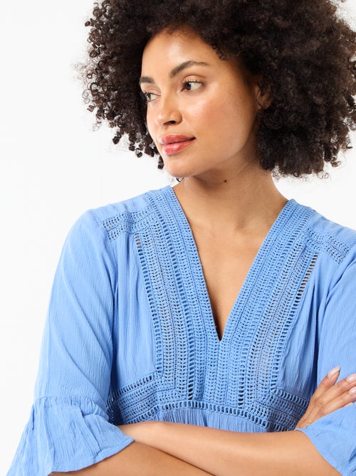 Abito da spiaggia in maglia crêpe e macramè - Kiabi