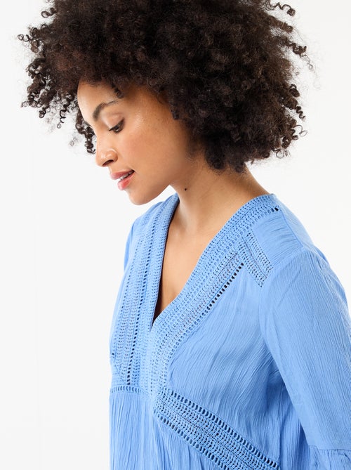 Abito da spiaggia in maglia crêpe e macramè - Kiabi