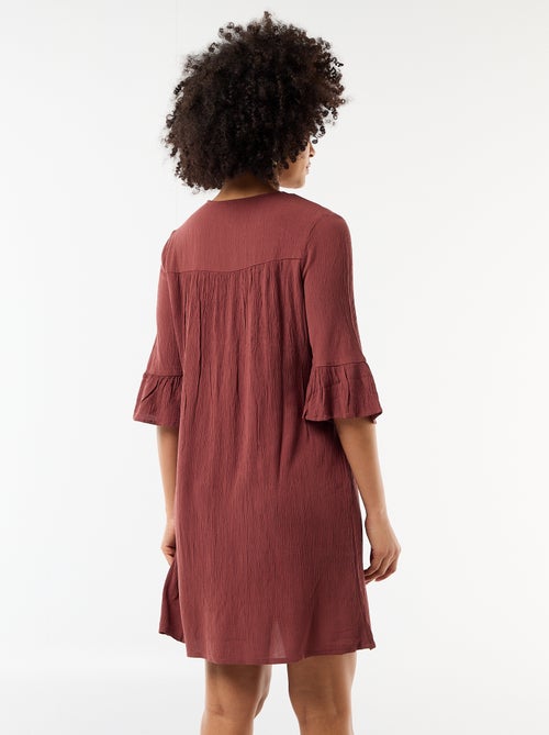 Abito da spiaggia in maglia crêpe e macramè - Kiabi