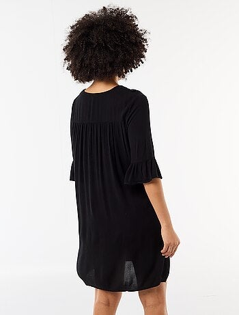 Abito da spiaggia in maglia crêpe e macramè