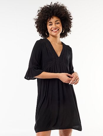 Abito da spiaggia in maglia crêpe e macramè