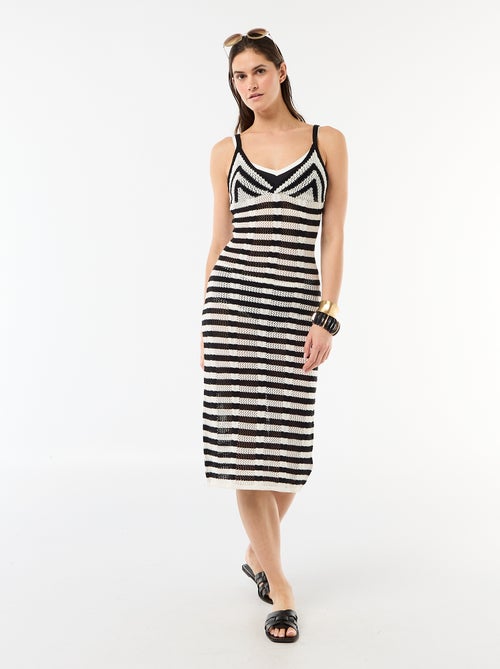 Abito da spiaggia lungo in maglia crochet - Kiabi