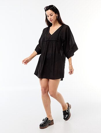 Abito da spiaggia midi tinta unita