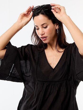 Abito da spiaggia midi tinta unita