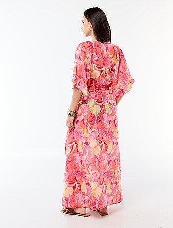 Abito da spiaggia stampato taglio lungo