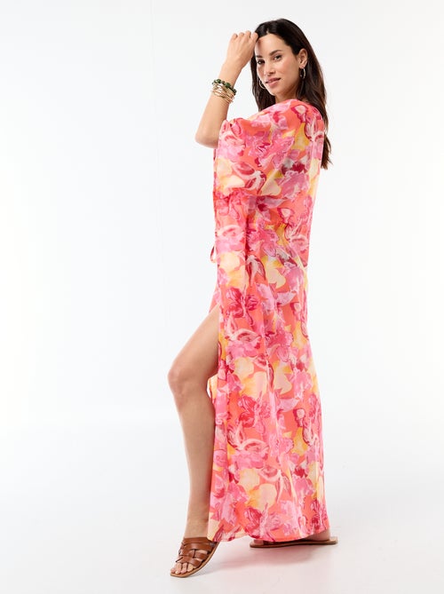 Abito da spiaggia stampato taglio lungo - Kiabi