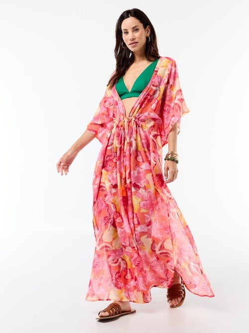 Abito da spiaggia stampato taglio lungo - Kiabi