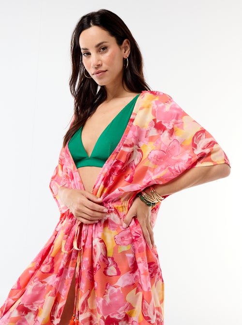 Abito da spiaggia stampato taglio lungo - Kiabi