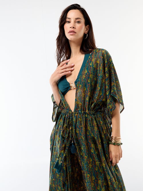 Abito da spiaggia stampato taglio lungo - Kiabi