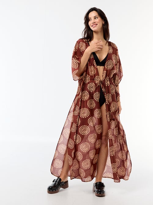 Abito da spiaggia stampato taglio lungo - Kiabi