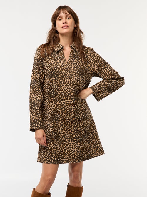 Abito denim leopardato - Kiabi