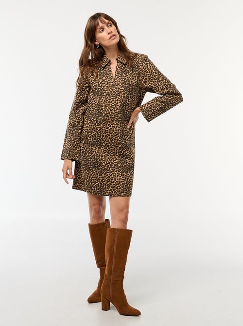 Abito denim leopardato - Kiabi