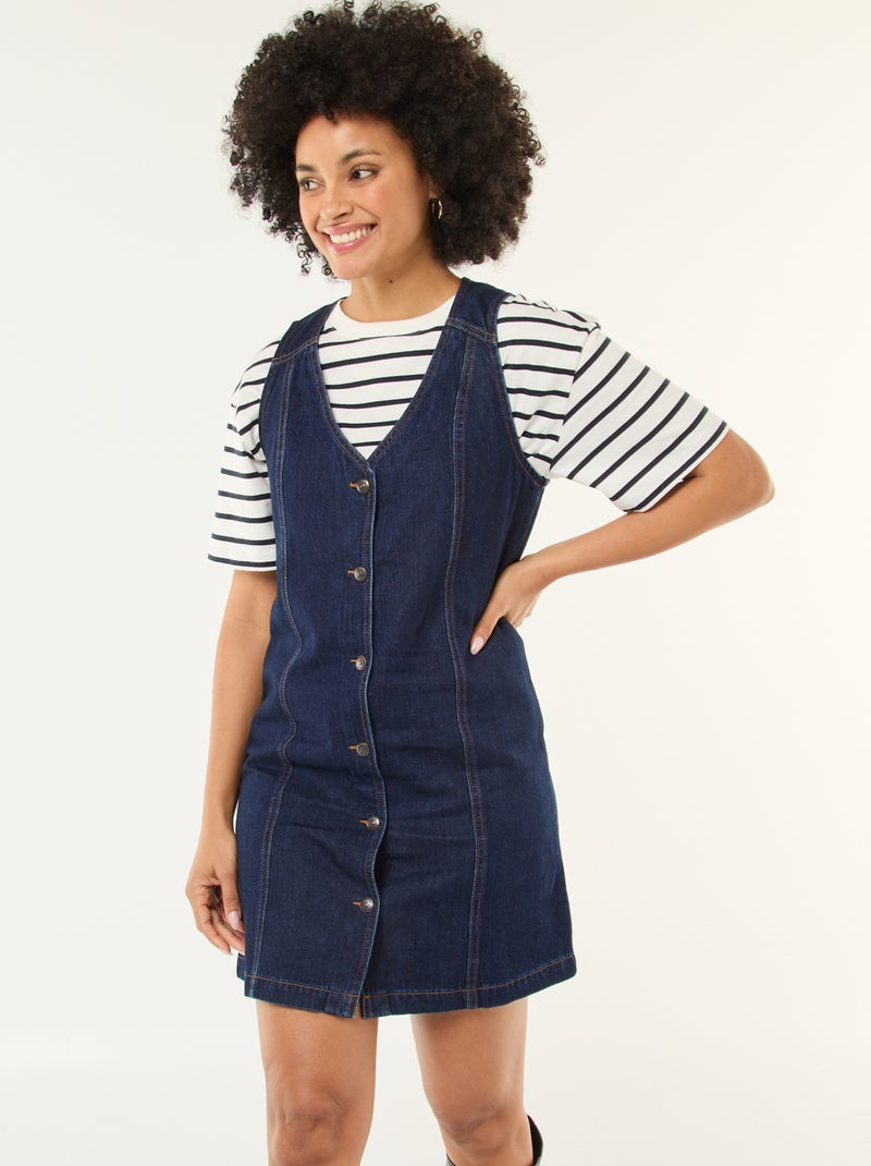 Abito denim senza maniche in cotone Blu - Kiabi