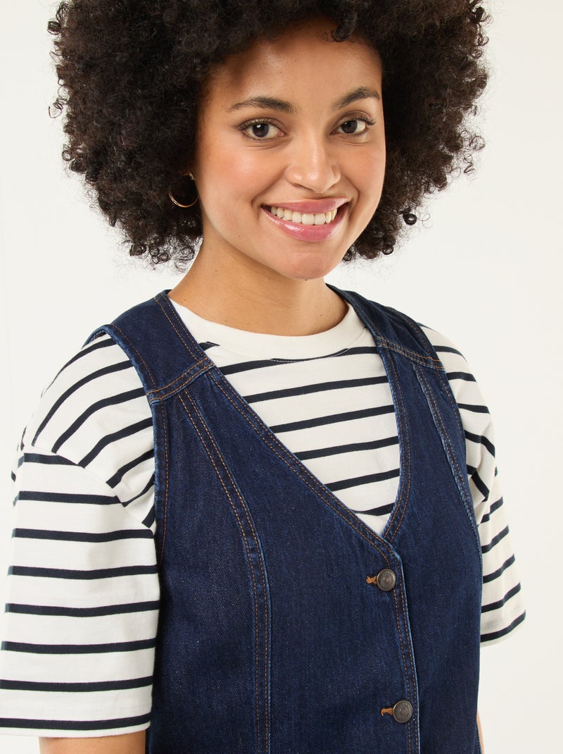 Abito denim senza maniche in cotone Blu - Kiabi