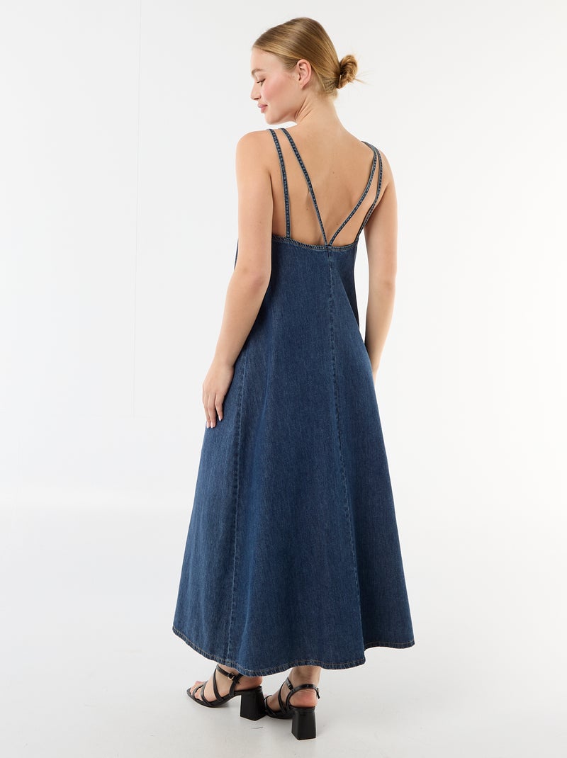 Abito denim taglio lungo Blu - Kiabi
