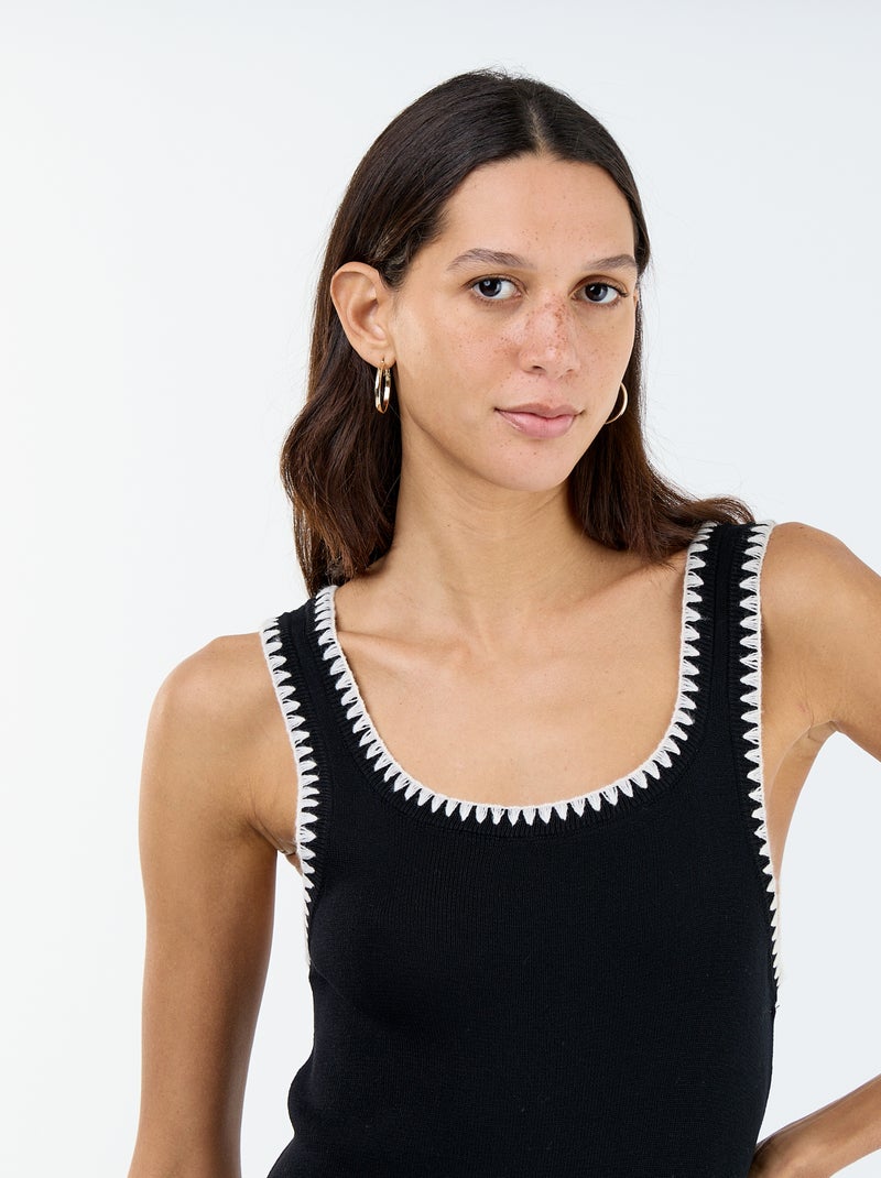 Abito dritto in maglia Nero - Kiabi