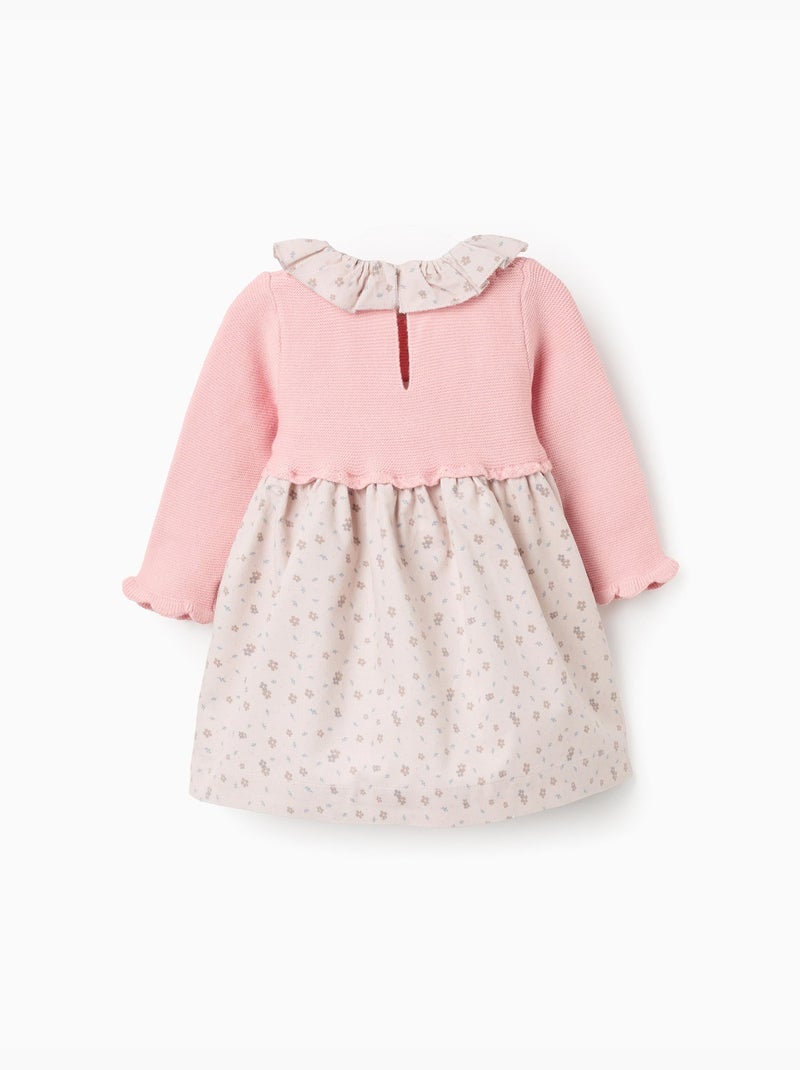 Abito dual-fabric con motivo floreale Rosa chiaro - Kiabi