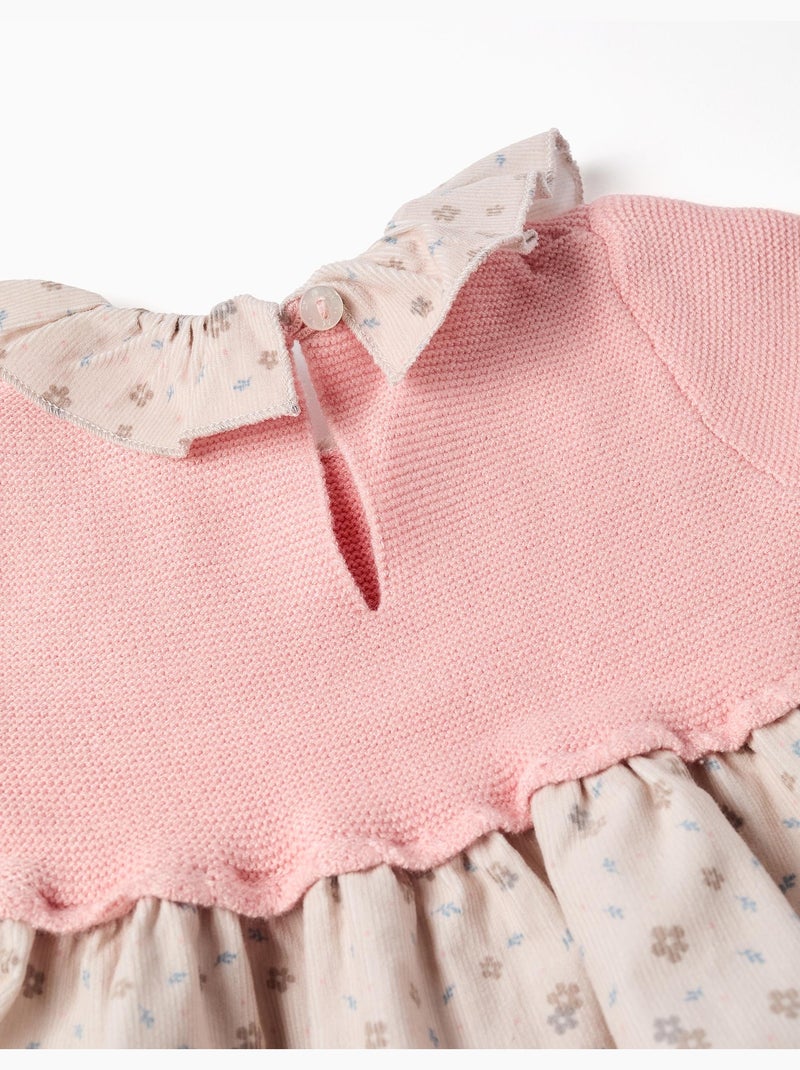Abito dual-fabric con motivo floreale Rosa chiaro - Kiabi