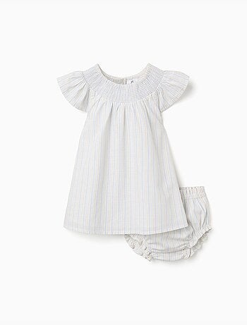 Abito e bloomers in cotone a righe B&S