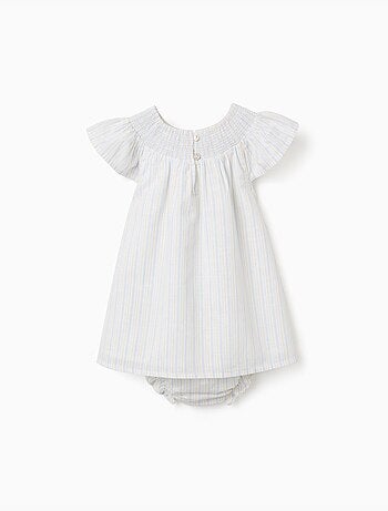 Abito e bloomers in cotone a righe B&S