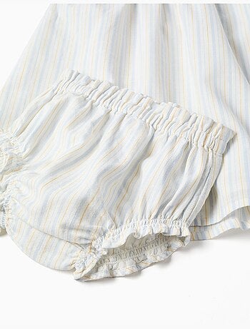 Abito e bloomers in cotone a righe B&S