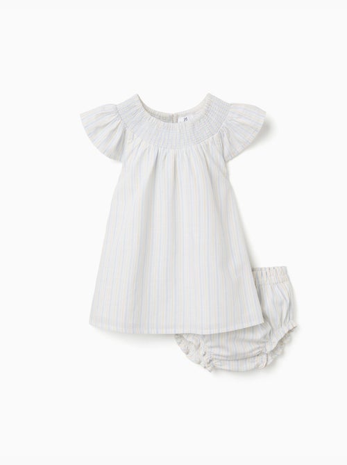Abito e bloomers in cotone a righe B&S - Kiabi