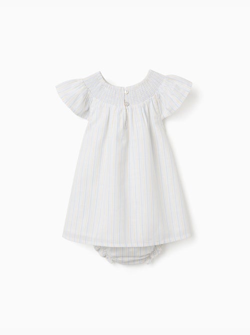 Abito e bloomers in cotone a righe B&S - Kiabi